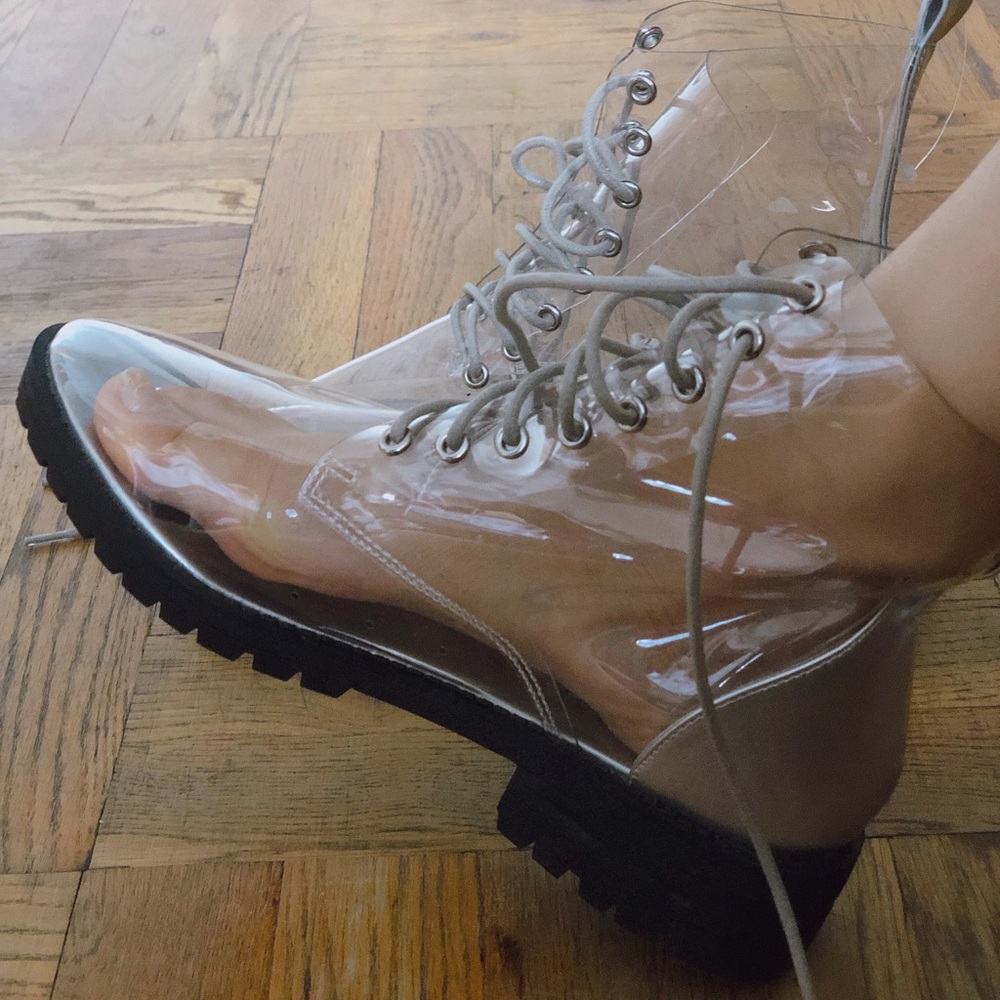 NEW - Clear pvc boots bootie